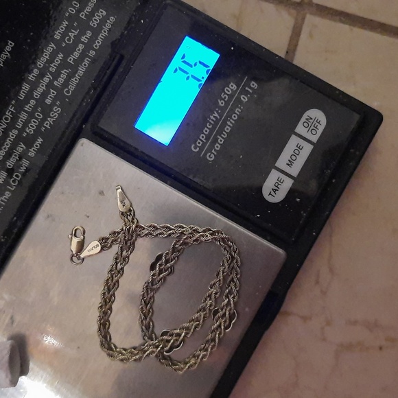 AUTHENTIC GENUINE SOLID 10K YELLOW WHITE HEART GOLD 9.5" ANKLE BRACELET ANKLET - Picture 3 of 7